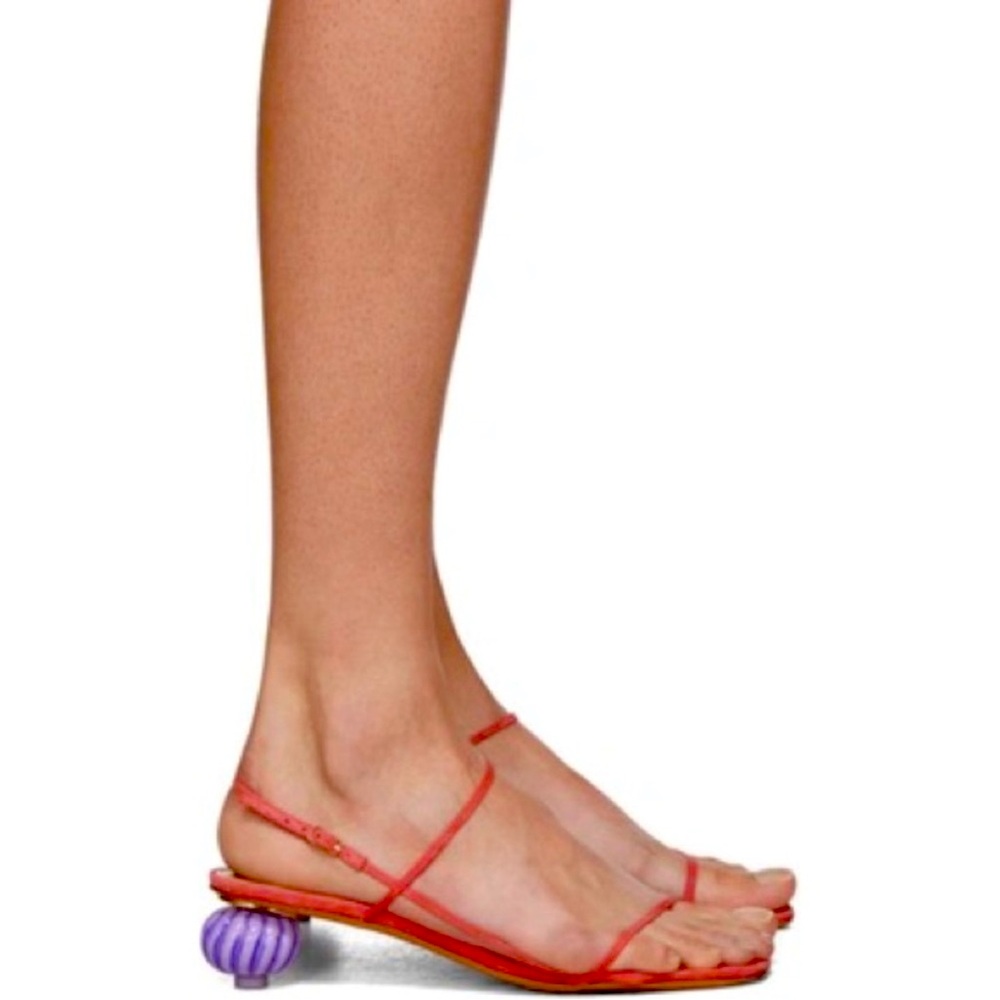 NEW JACQUEMUS Pink 'les Sandales Manosque' Heeled Sandals Size 37